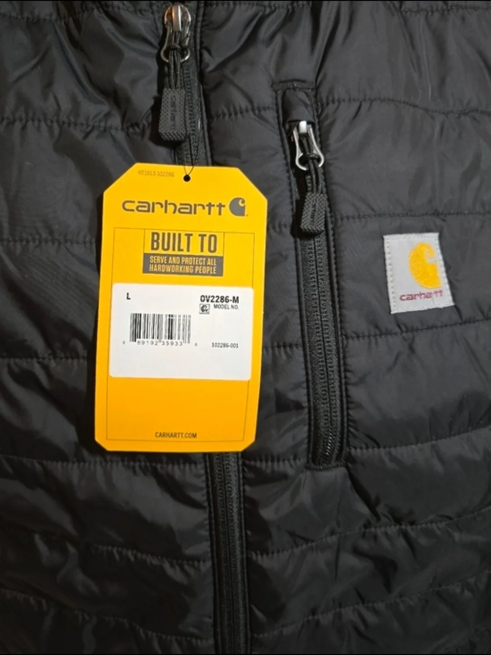 Carhartt Rain Defender® Lightweight Insulated Vest – Black – Men’s Large – NWT
